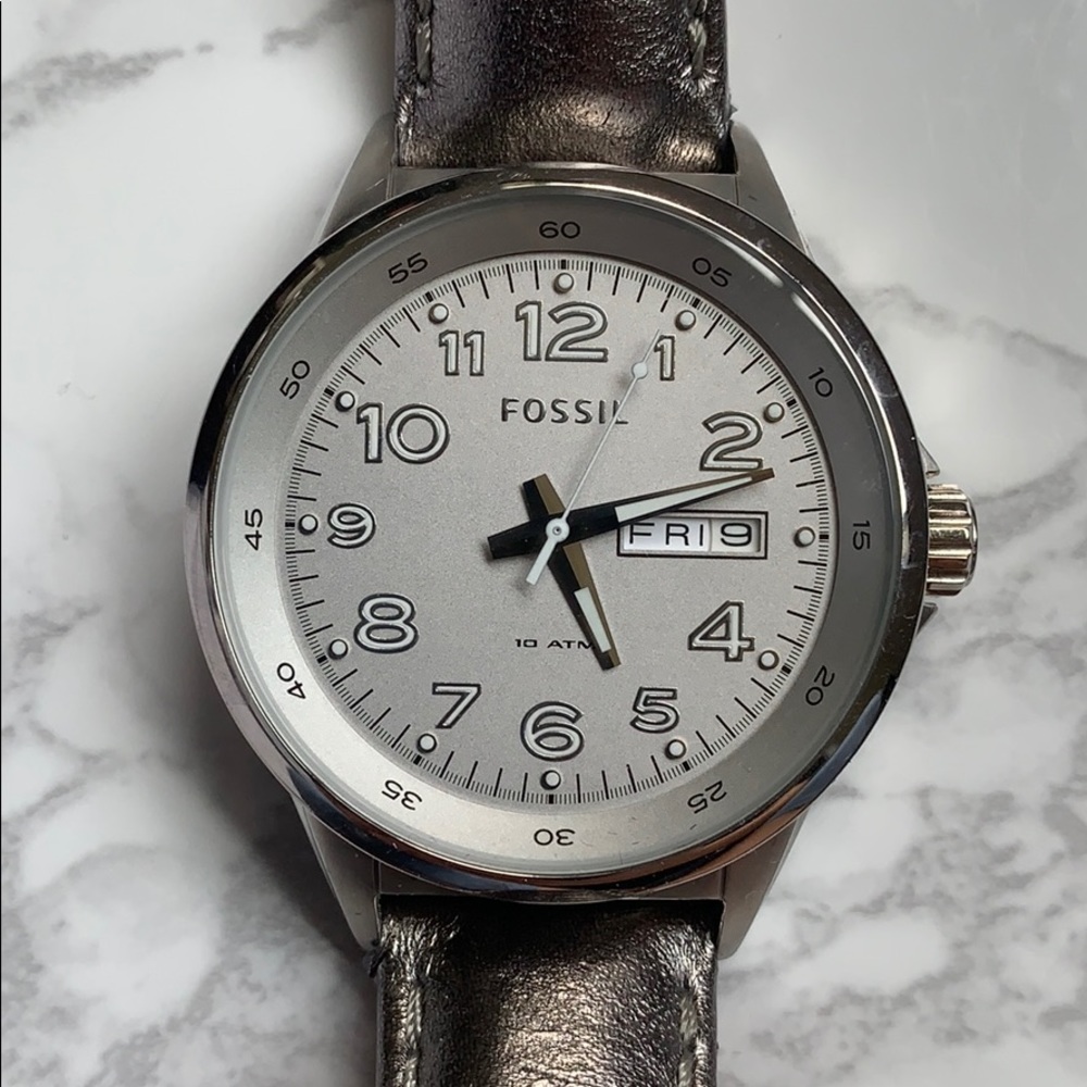 Fossil leather band watch